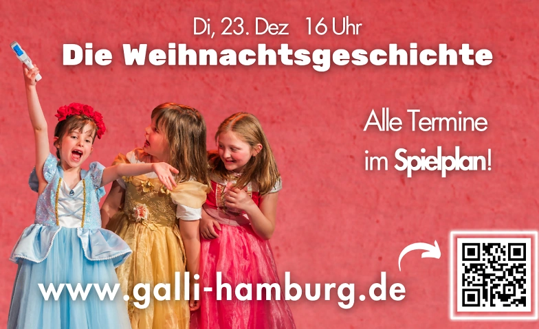 Infoplakat zur Veranstaltung Weihnachtsgeschichte mit QR Code